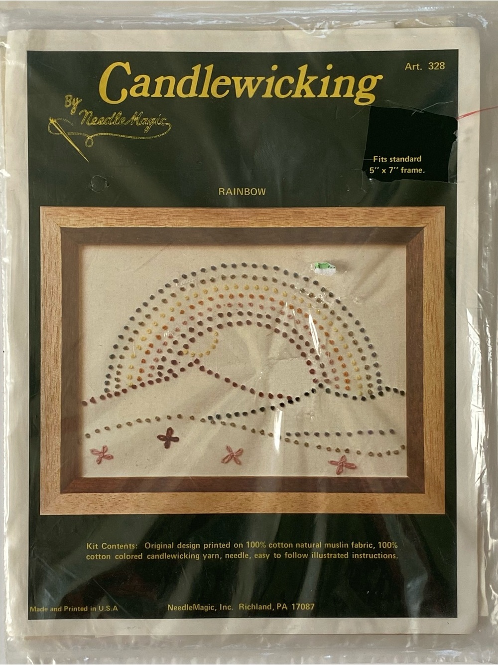 Candlewicking Kit Rainbow Mountains Fits 5 X 7 Frame Needlemagic #328 USA New